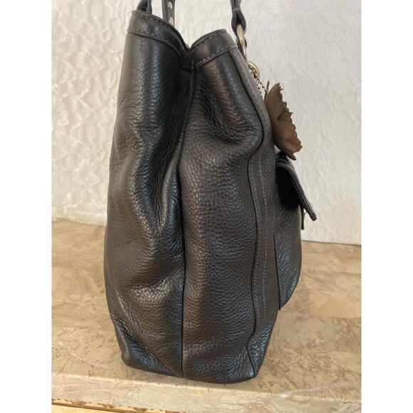 Coach penelope F19264 BLACK pebble Leather large Satchel BAG PURSE shoulder bag - Picture 5 of 10